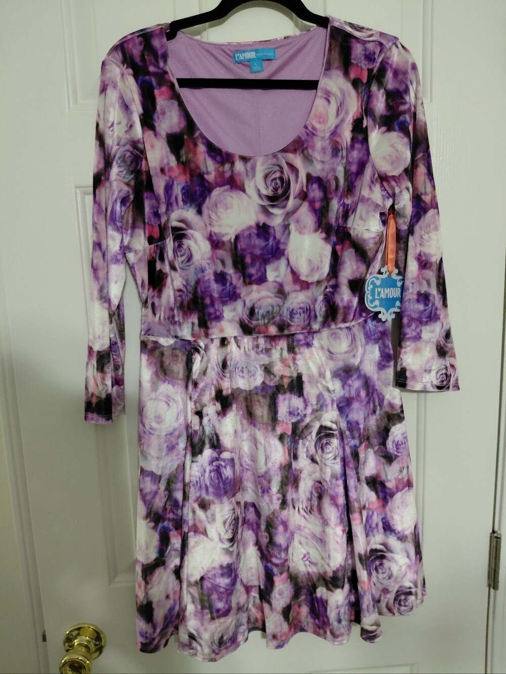 L'Amour Nanette Lepore Rose Daydream Dress Size L Purple